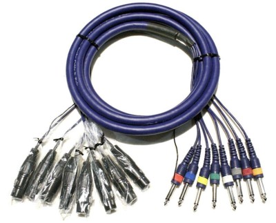 10ft Snake Cable 8 x XLR Female to 8 x 6.3mm 1/4'' 1/4 Male Audio Sound Reinforce