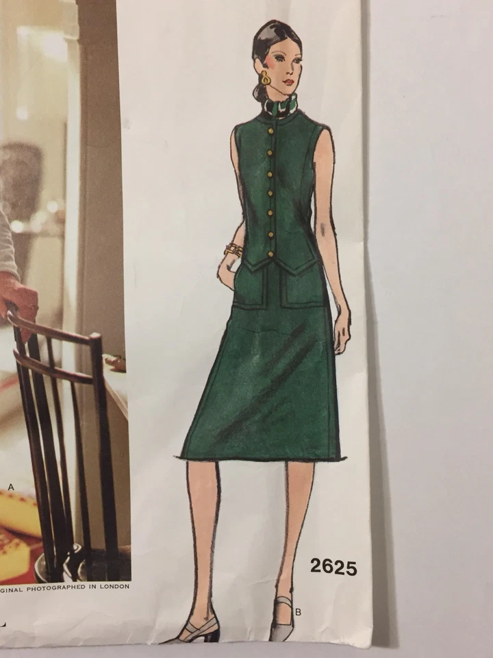 Vtg Vogue Couturier Design Michael Of London Dress Sewing Pattern Size 12 2625 - Image 3 of 4