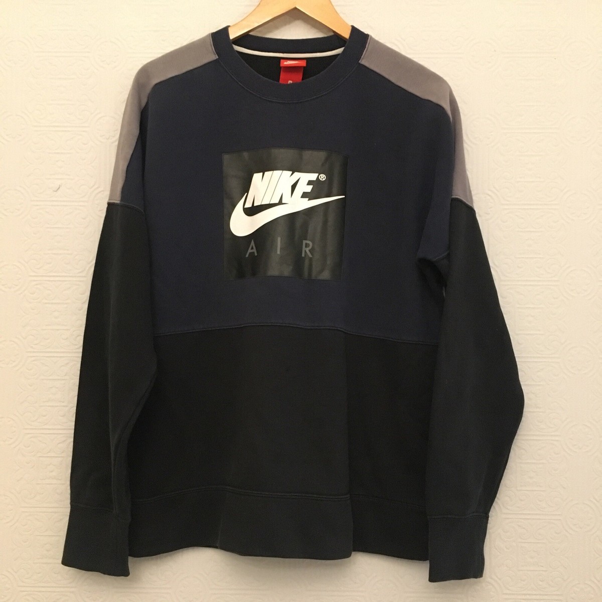 Mens Vintage Nike Air Sweatshirt Black Navy Grey Round Neck
