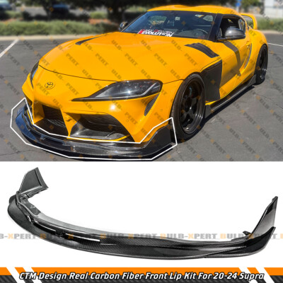 For 2020-2026 GR Supra A90 A91 MK5 CTM Design Carbon Fiber Front Bumper Lip Kit