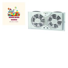 Dual 8" Blade Twin Window Fan with LED One Touch Thermostat Control