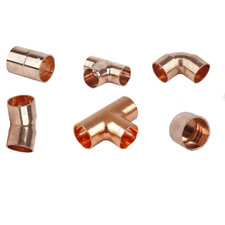 Accesorios de cobre de alimentación de extremo de 15 mm plomería acoplamiento recto tope extremo tapa codo camiseta