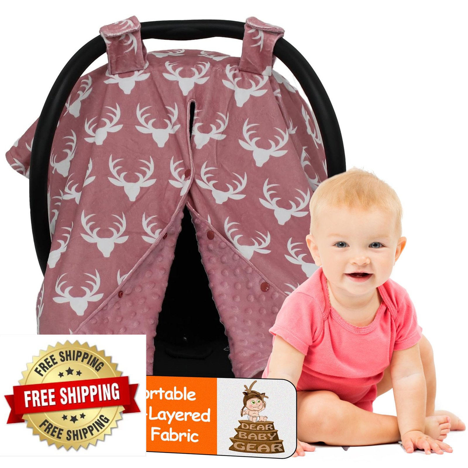 Dear Baby Gear 40x30 Car Seat Canopy & Infant Carrier Cover 