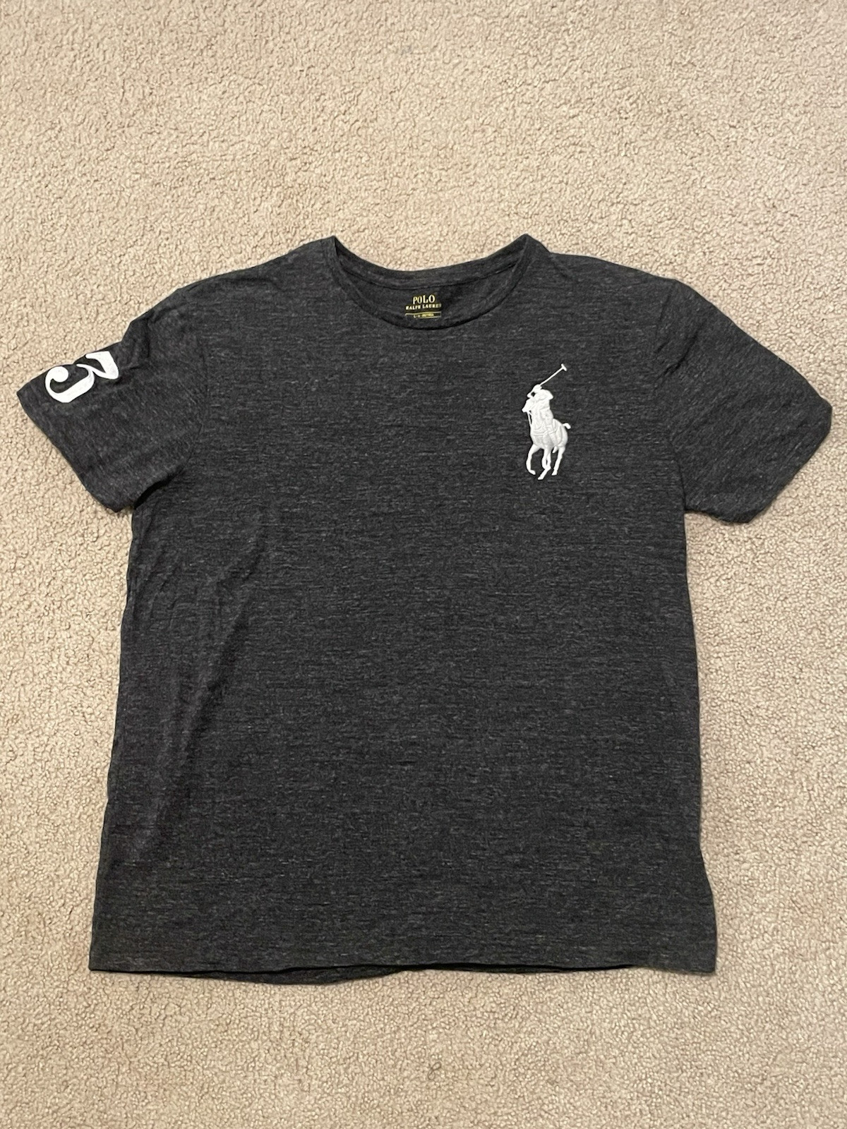 Ralph Lauren T shirt uomo pony oversize grigio antracite scuro taglia L