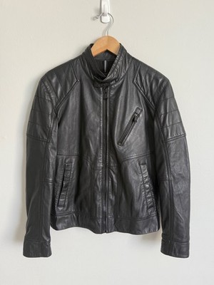 JOOP JEANS BOMBER LAMB SCOTT LIMA S LEATHER JACKET SIZE 48 L
