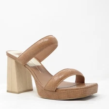 Dolce Vita Atlas Womens Platform Heels Slides Sandals Faux Snake Print Size 11