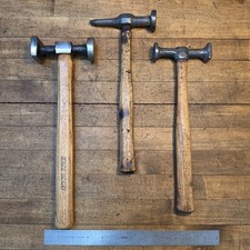 VINTAGE Metal Forming Dolly Hammer LOT Flat Face Cross Point Peen Auto Body