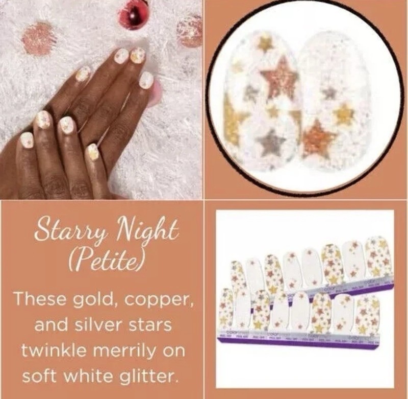 Color Street Petite Starry Night 100% Real Nail Polish Strips Colorstreet
