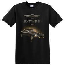 Jaguar E Type 1961 Classic Sports Car Vintage Graphic T Shirt Collector Tee Gift