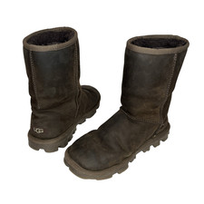 UGG 1111513 ESSENTIAL DARK BROWN SHEARLING LEATHER WOMENS USA 8 BOOTS