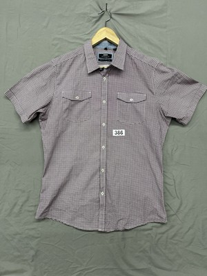 Mexx Metropolitan Shirt Mens Semi Slim 100% Cotton Short Sleeve Button Up Large