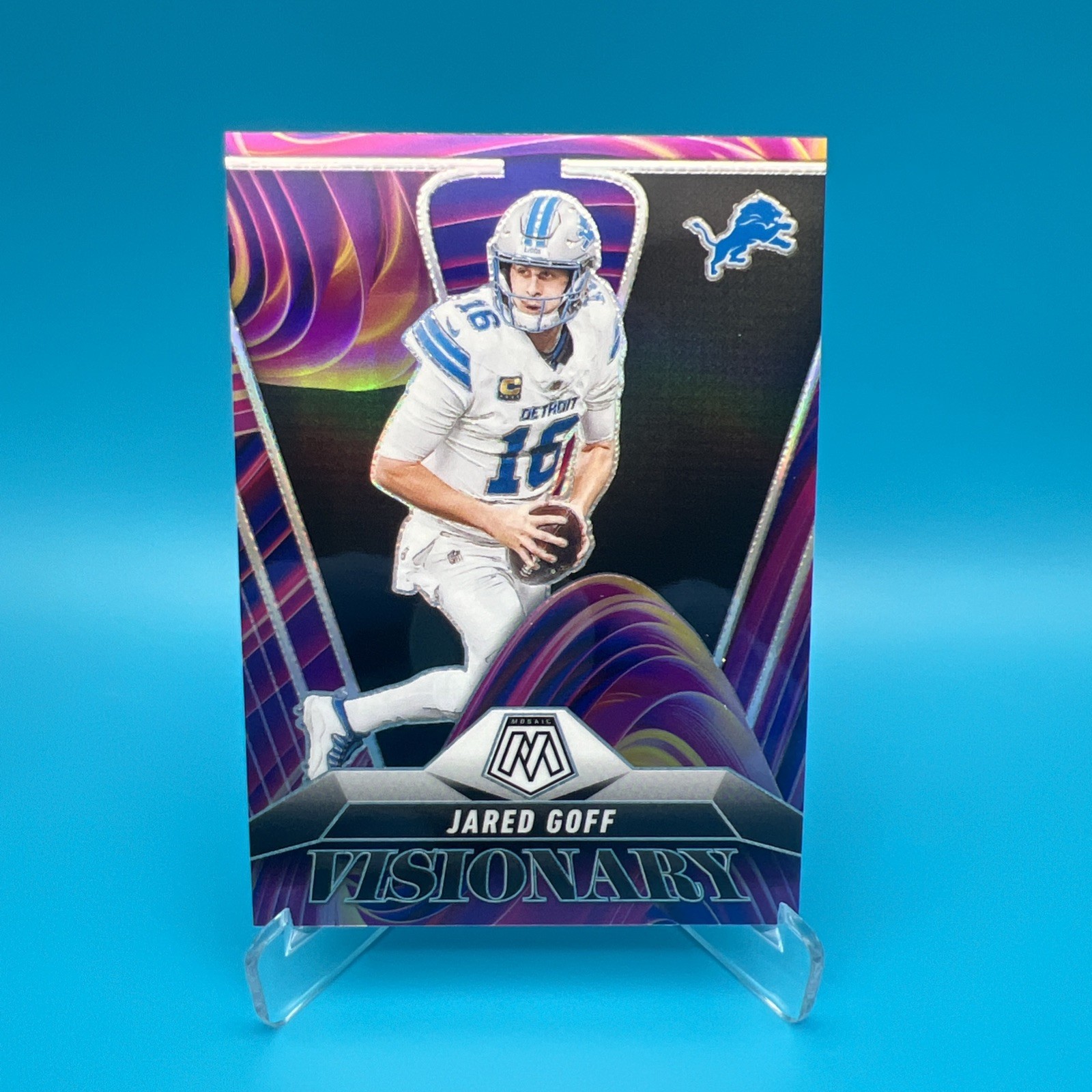 2025 Panini Mosaic Jared Goff Visionary SSP Case Hit Detroit Lions NFL Prizm🔥🔥