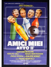 manifesto AMICI MIEI 2 atto II Monicelli Ugo Tognazzi Moschin Noiret A374