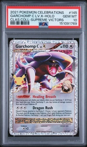 2021 POKEMON CELEBRATIONS CLASSIC COLLECTION #145 GARCHOMP C LV.X-HOLO PSA 10