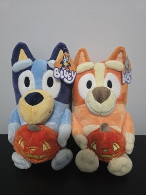 Bluey & Bingo Set 12'' Plush Holding Pumpkins Halloween Stuffed Animals New 2024