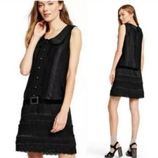 Anna Sui For Target 20th Anniversary Collection Seersucker Lace Shift Dress L