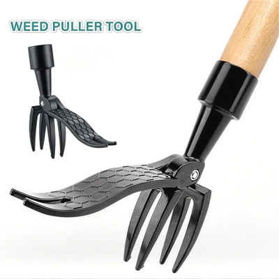 Ergonomic Stand Up Weed Puller  Garden Tool with Root Remover Claw