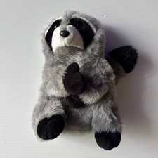 Glory Be - Raccoon Hand Puppet - Gray - Realistic Plush Stuffed Animal 10.5"