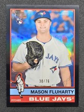 Mason Fluharty 2025 Topps Heritage High Number Chrome Black Refractor /76 Rookie