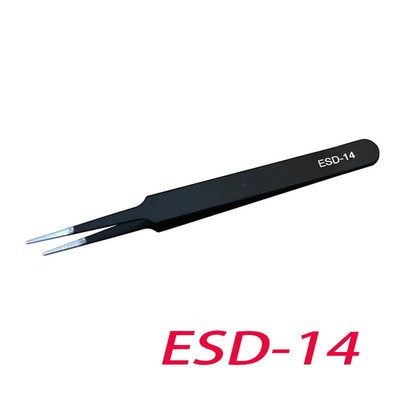 Anti-Static Stainless Steel Tweezers Precision Maintenance Industrial Repair Cur