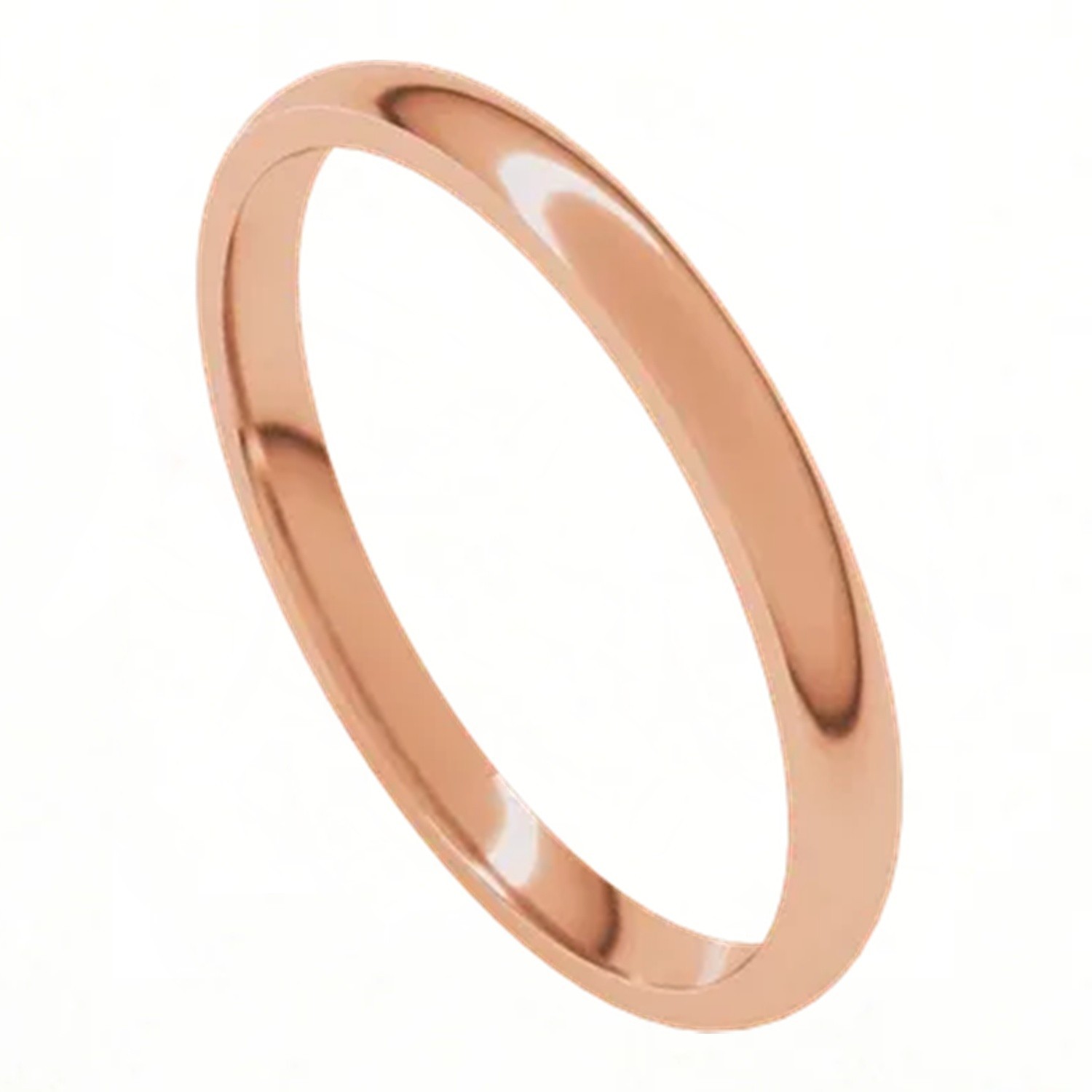 Wedding Band Solid 10K Rose Gold Women's 2mm Wide Comfort Fit Half Round Style-image