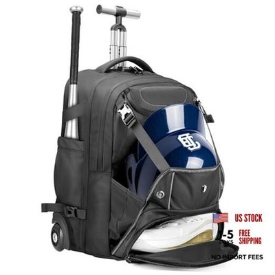 Large Travel Laptop Backpack,55L Rolling Baseball Backpack with