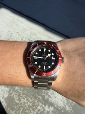 TUDOR Black Bay Heritage Red Smiley 41mm Black Dial Stainless Steel Watch 79220R