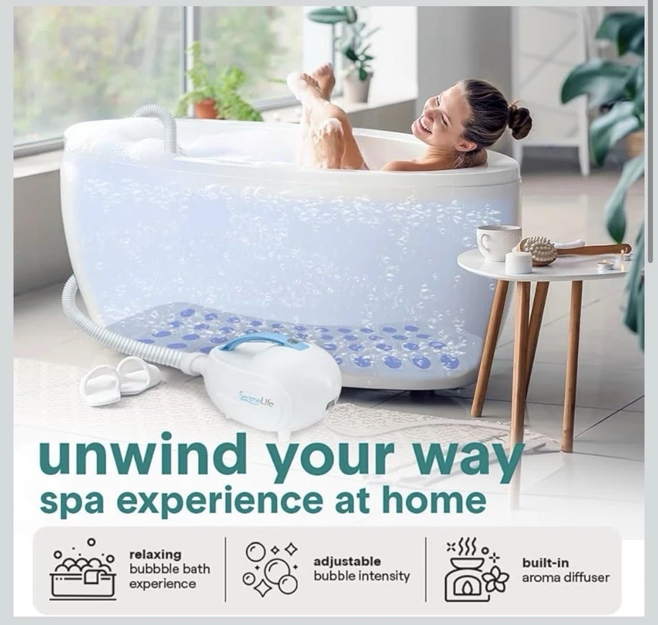 Tapete de banho SereneLife bolha, tapete de banheira antiderrapante com controle remoto - Imagem 2 de 4