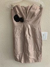 Vera Wang Lavender Label Tan Lined Strapless Dress Size 8