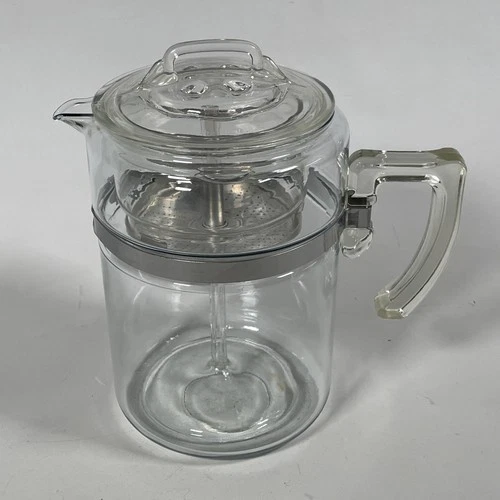 Vintage Pyrex 9 Cup Flameware 7829B Glass Coffee Pot Percolator Complete CLEAN