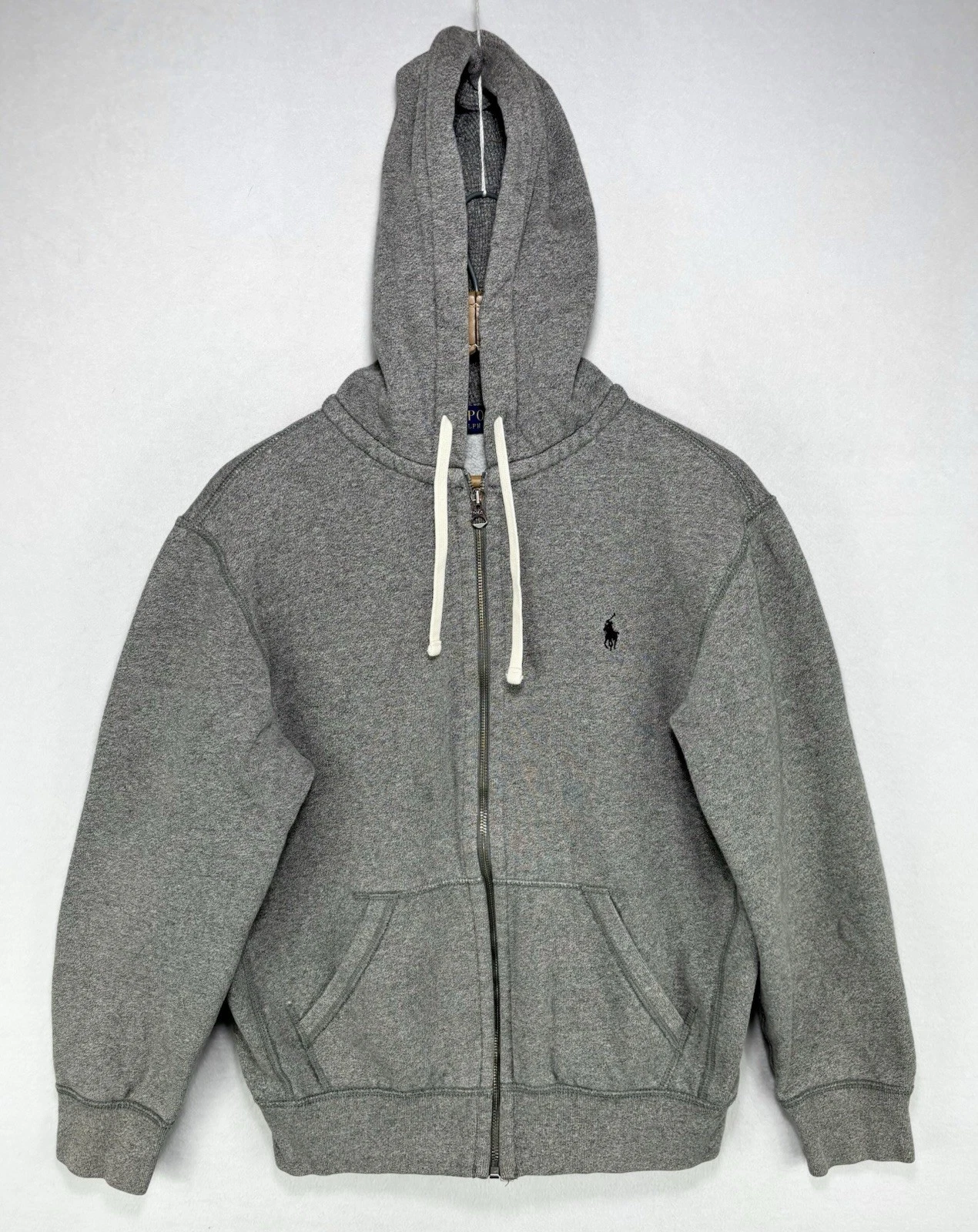 Polo Ralph Lauren Reverse Weave Hoodie Men’s Medium Gray Full Zip Thermal Hood