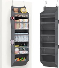1 Pack Over the Door Organizer, 5 Section Clear Window Hanging Storage with 4