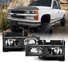For Chevy Ck 1500 2500 3500 Gmc Suburban Yukon Led Halo Halogen Black Headlight For Chevy Ck 1500 2500 3500 Gmc Suburban Yukon Led Halo Halogen Black Headlight