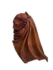 Grande scultura artistica vintage in pelle lavorata a mano Martedì Grasso firmata datata