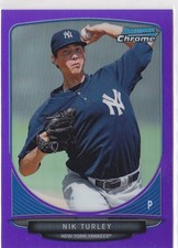 2013 Nik Turley Bowman Chrome Purple Refractor    RC 28/199    #BCP146 (A3318)