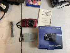 Canon PowerShot SX700 HS Red Compact Digital Camera Complete Battery Charger Etc