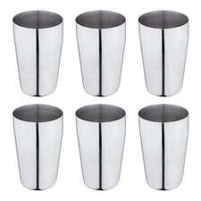 6PC Stainless Steel Drinking Glasses Unbreakable Tumbler Juice Water Metal Cup