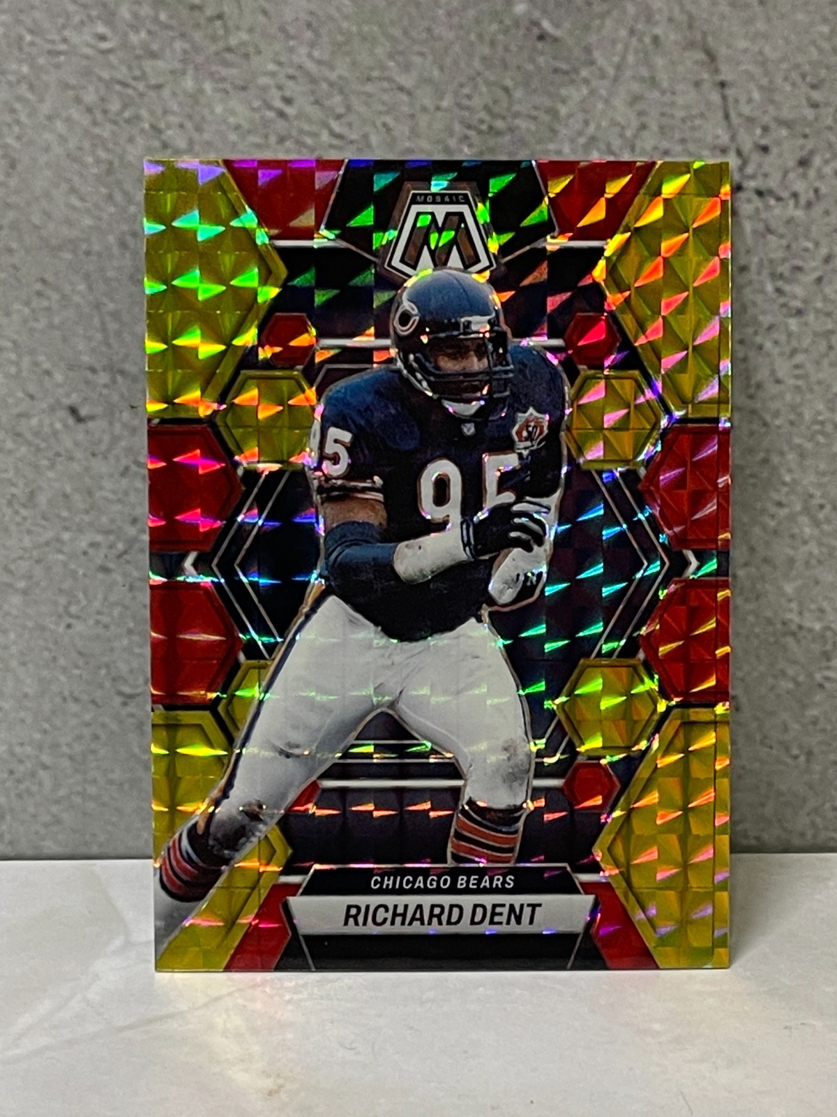 2023 Panini Mosaic Choice Fusion Red & Yellow #39 Richard Dent (#'d/80)