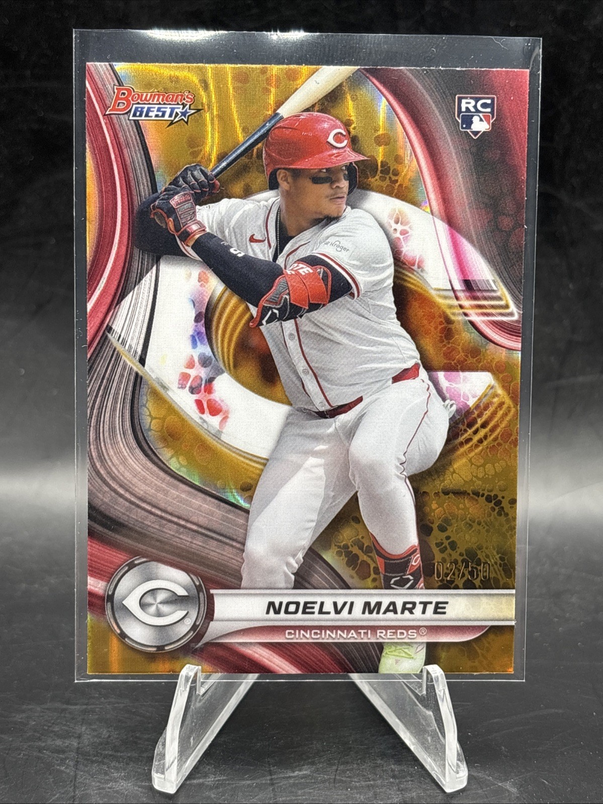 2024 Bowmans Best Noelvi Marte #19 Gold Lava /50 (RC)