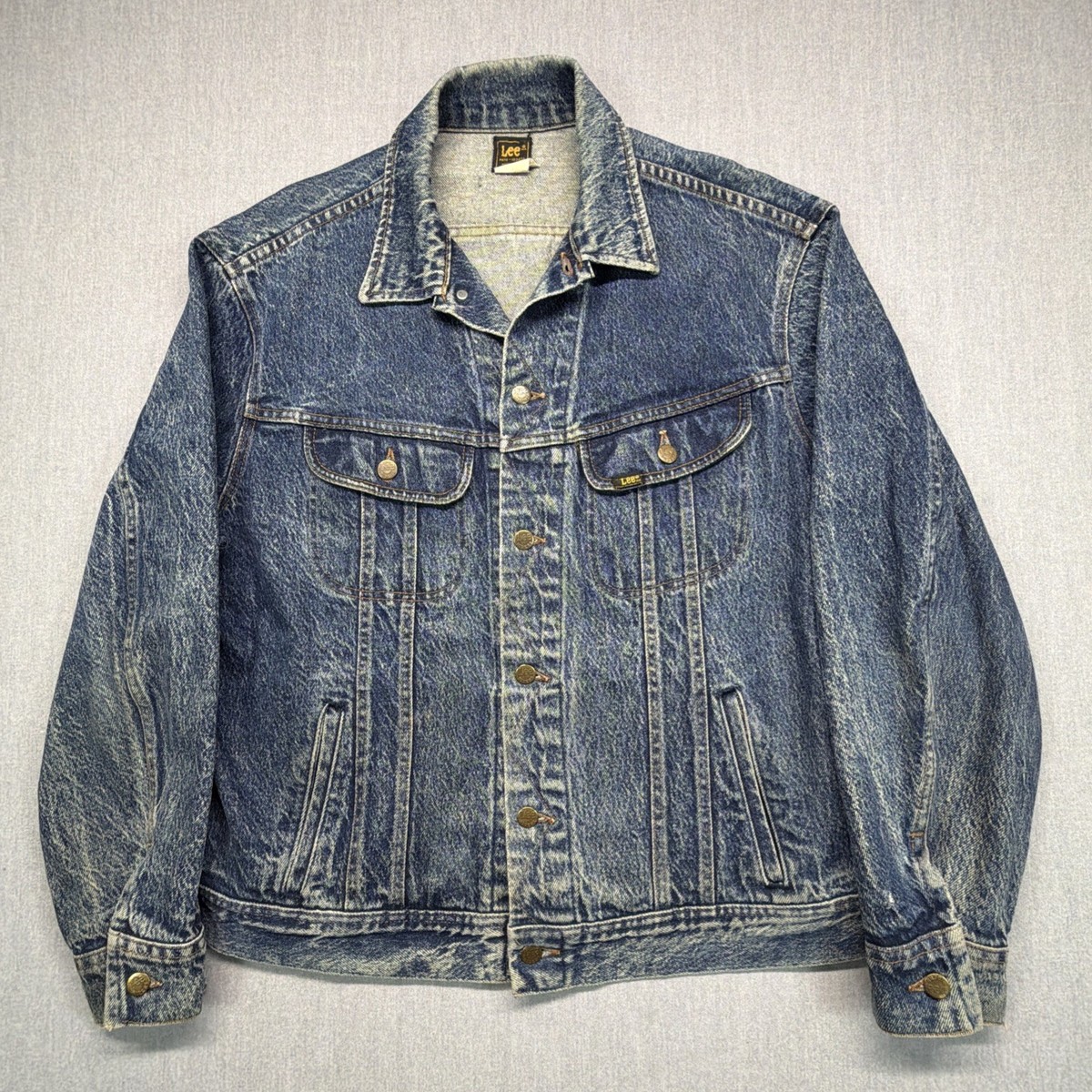 VTG Lee Riders 70s 80s Blue Denim Trucker 101-J Jacket Mens Large