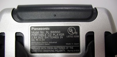 PANASONIC SL-SW850 SHOCKWAVE METAL S-XBS ANTI-SHOCK CD PLAYER