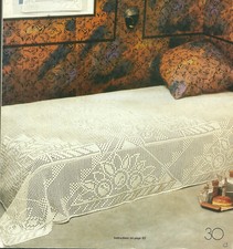 Bedspread for Keeps Filet Crochet Pattern INSTRUCTION page 70x99"
