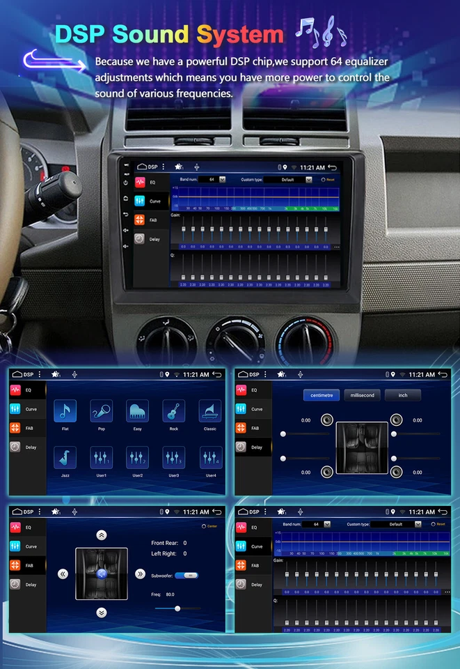 8-Core Für Jeep Compass 2007-2010 Autoradio Android 14 Car Play DAB+GPS 6G+128GB - Bild 4 von 4