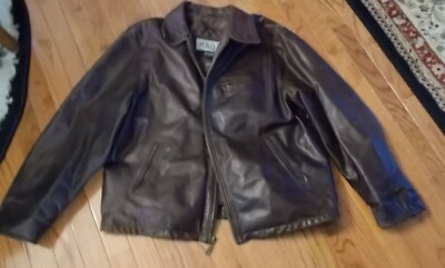 MENS WILSON Brown LEATHER JACKET LARGE 