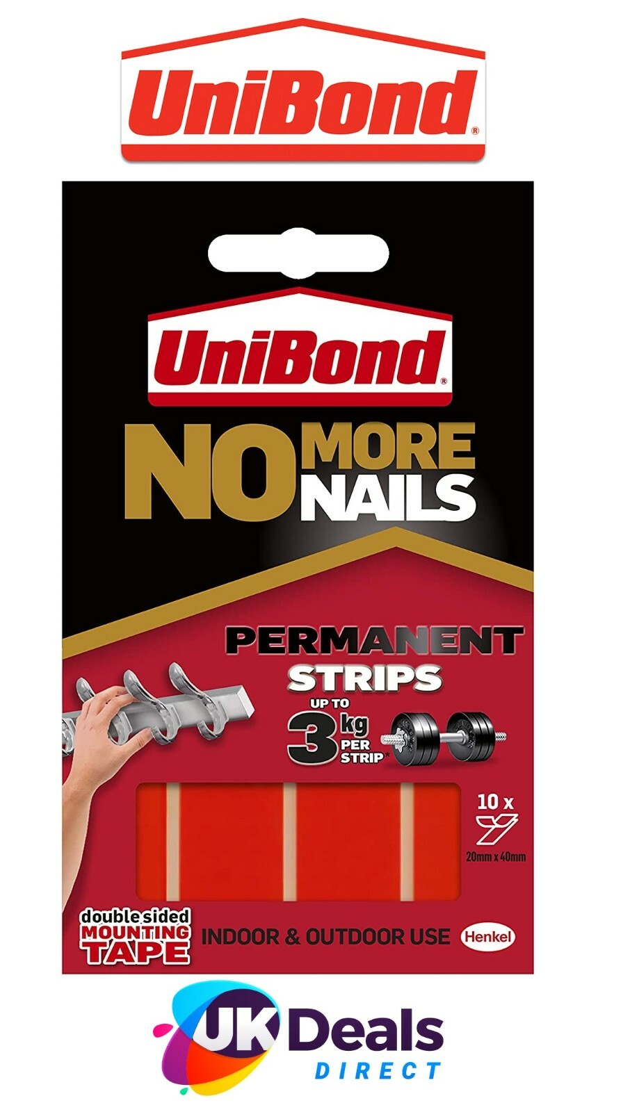 Unibond No More Nails Picture Hanging Strips Double Sided Mounting Tape