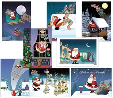 Funny Variety Pack of 24 Funny Christmas Cards -  Assorted Set -