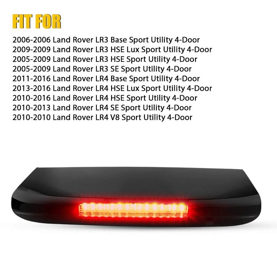 PARA LAND ROVER LR3 / LR4, DISCOVERY 3 Y 4 LUZ DE FRENO TRASERA TERCERA LUZ DE FRENO Foto 2 de 4