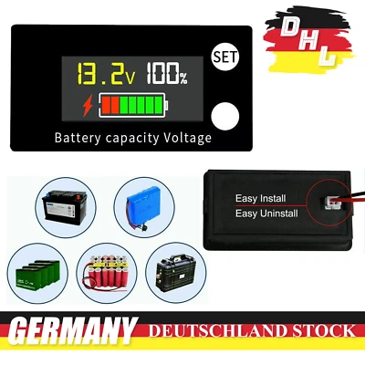 MARKENLOS DC 8-100V Batterie Kapazität Voltmeter LCD Anzeige Messgerät Spannungsmesser Neu