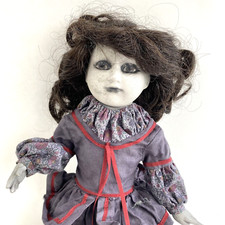 Vintage Creepy Doll Ellen Zombie Ghost Girl Horror Haunted House Decor Prop 13  