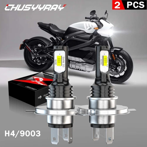 For Motorcycle H4 6000k LED Hi/Lo Beam Front Light Bulb Super Bright Headlight
